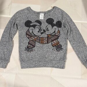 Disney Gray Sweater with Mickey and Minnie